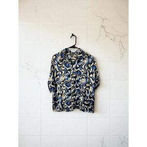 Women's Size 1X, Blue & Black Wild Pattern -- ITEM #3340